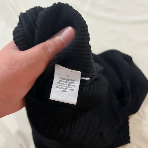 Y2K 2000s Black Square Neck Scallop Trim Tank Top Wmns L Casual Summer Goth - Picture 8 of 9